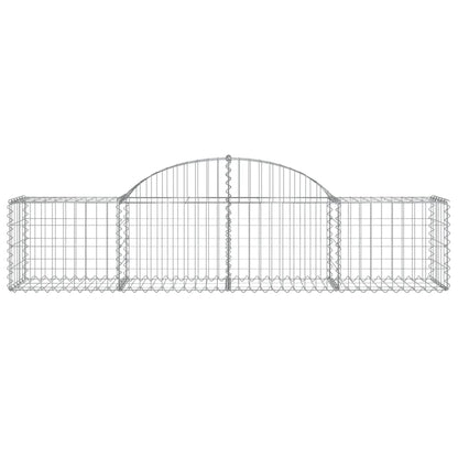 vidaXL Arched Gabion Baskets 8 pcs 200x50x40/60 cm Galvanised Iron