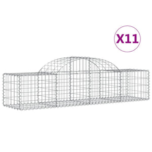 vidaXL Arched Gabion Baskets 11 pcs 200x50x40/60 cm Galvanised Iron