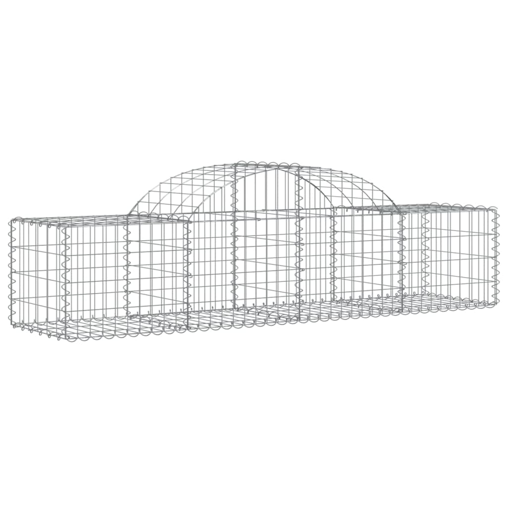 vidaXL Arched Gabion Baskets 13 pcs 200x50x40/60 cm Galvanised Iron