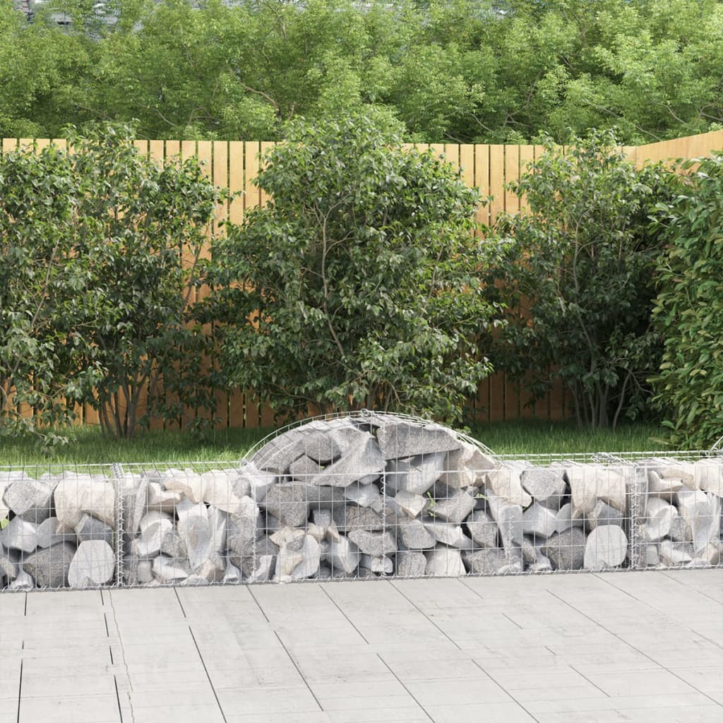 vidaXL Arched Gabion Baskets 13 pcs 200x50x40/60 cm Galvanised Iron