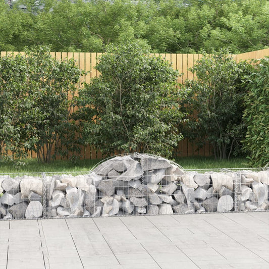 vidaXL Arched Gabion Baskets 13 pcs 200x50x40/60 cm Galvanised Iron