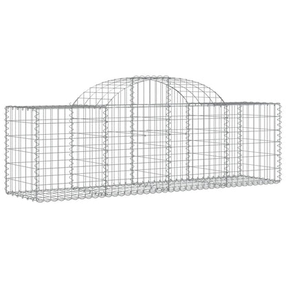 vidaXL Arched Gabion Baskets 2 pcs 200x50x60/80 cm Galvanised Iron