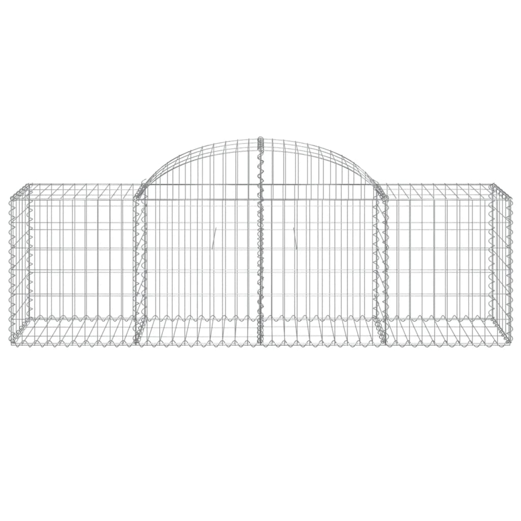 vidaXL Arched Gabion Baskets 2 pcs 200x50x60/80 cm Galvanised Iron