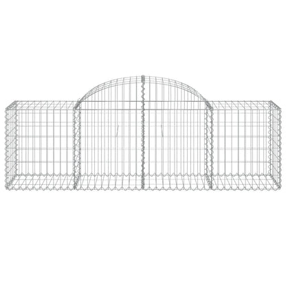 vidaXL Arched Gabion Baskets 2 pcs 200x50x60/80 cm Galvanised Iron