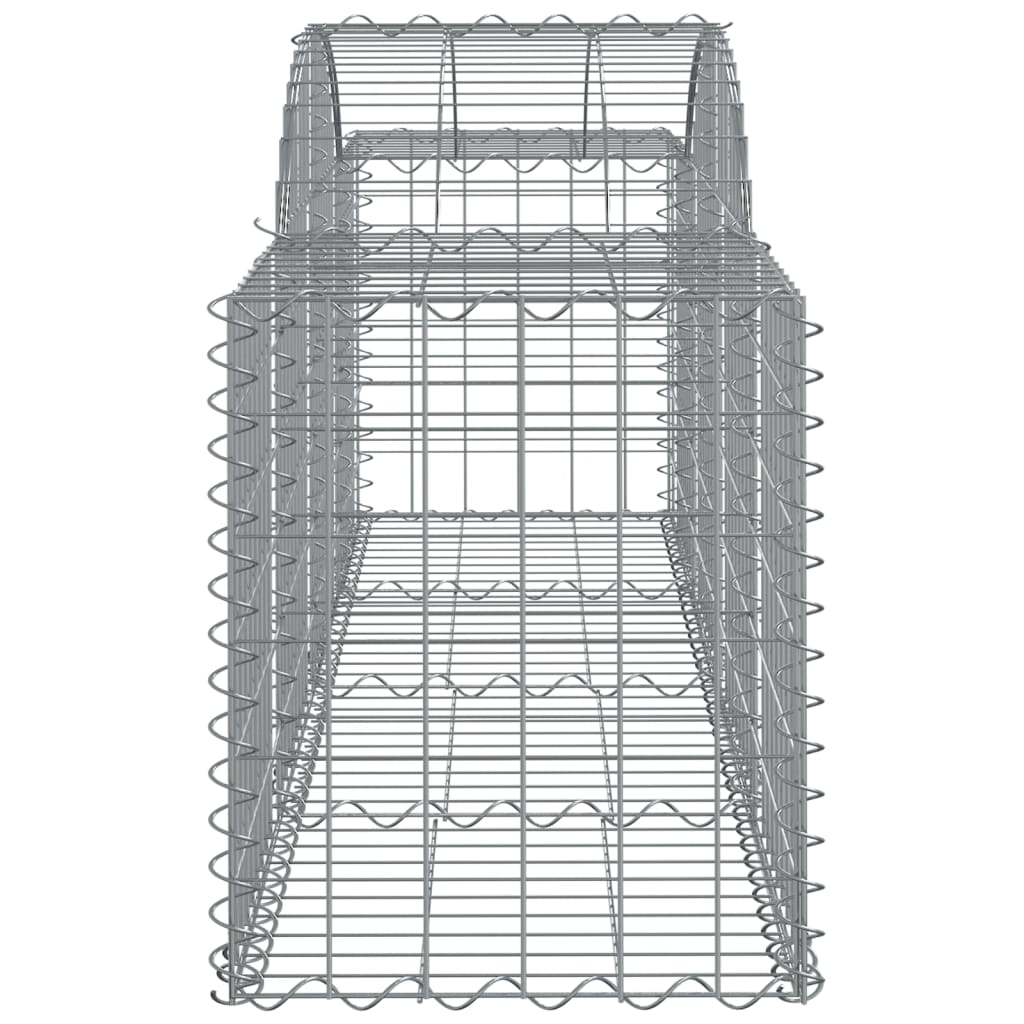vidaXL Arched Gabion Baskets 2 pcs 200x50x60/80 cm Galvanised Iron