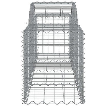 vidaXL Arched Gabion Baskets 2 pcs 200x50x60/80 cm Galvanised Iron