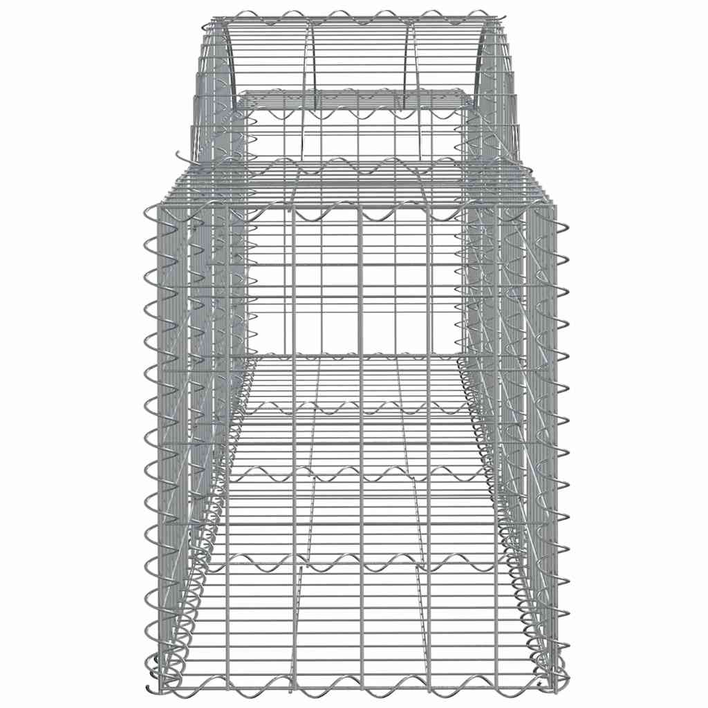 vidaXL Arched Gabion Baskets 12 pcs 200x50x60/80 cm Galvanised Iron