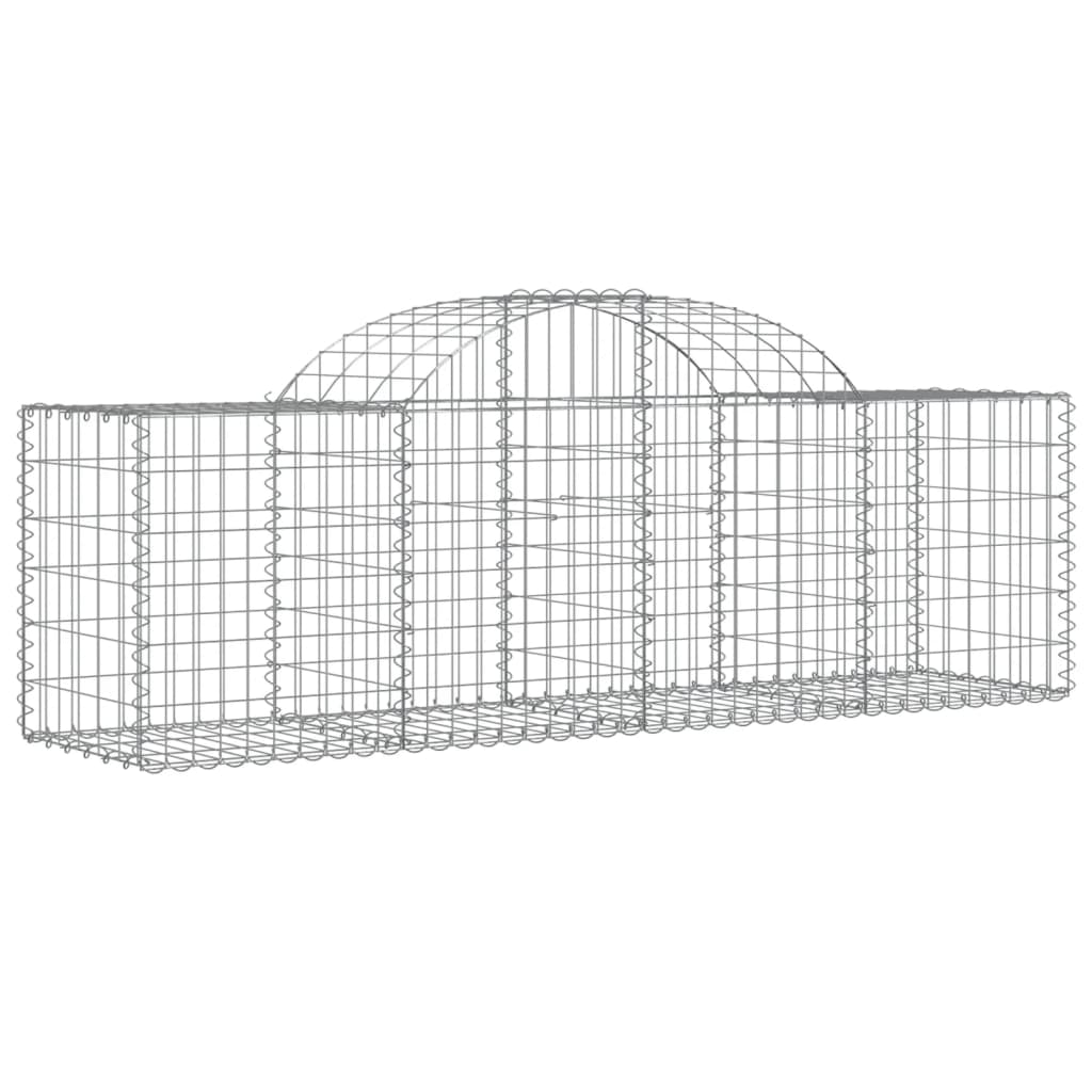 vidaXL Arched Gabion Baskets 14 pcs 200x50x60/80 cm Galvanised Iron