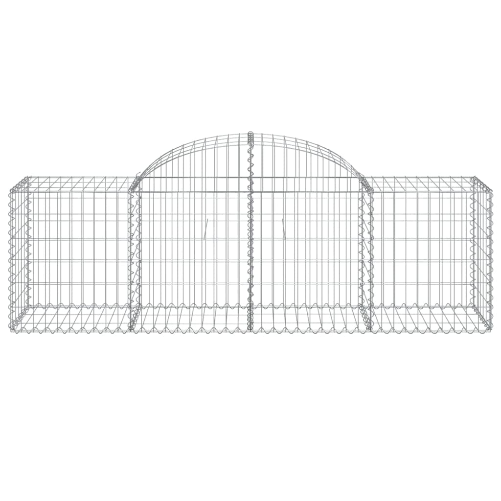vidaXL Arched Gabion Baskets 14 pcs 200x50x60/80 cm Galvanised Iron