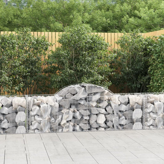 vidaXL Arched Gabion Baskets 18 pcs 200x50x60/80 cm Galvanised Iron