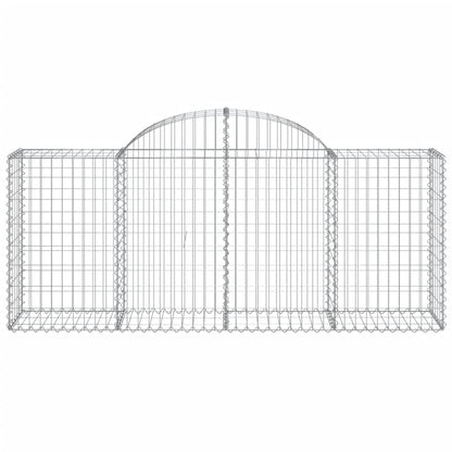 vidaXL Arched Gabion Baskets 4 pcs 200x50x80/100 cm Galvanised Iron