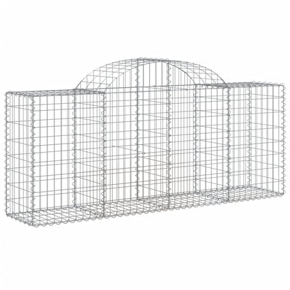 vidaXL Arched Gabion Baskets 7 pcs 200x50x80/100 cm Galvanised Iron