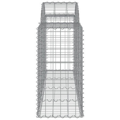 vidaXL Arched Gabion Baskets 7 pcs 200x50x80/100 cm Galvanised Iron