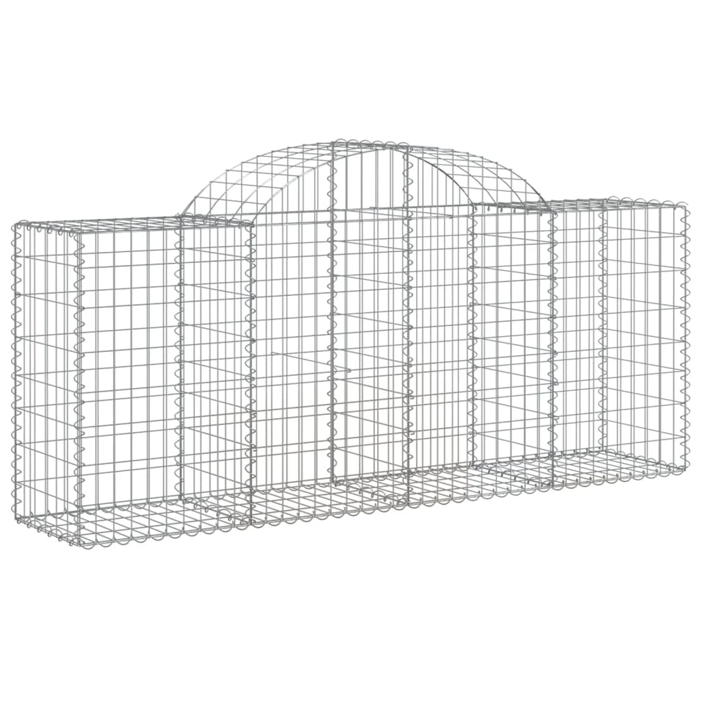 vidaXL Arched Gabion Baskets 8 pcs 200x50x80/100 cm Galvanised Iron