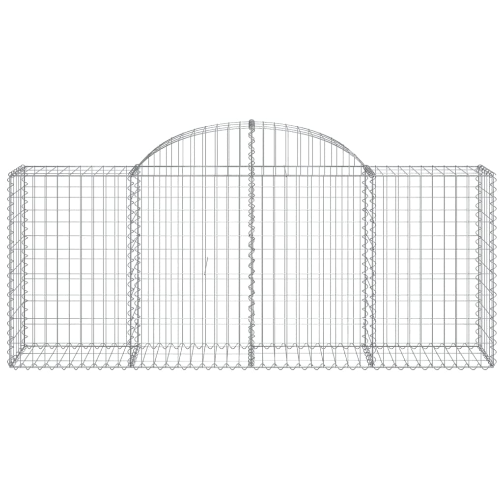 vidaXL Arched Gabion Baskets 9 pcs 200x50x80/100 cm Galvanised Iron