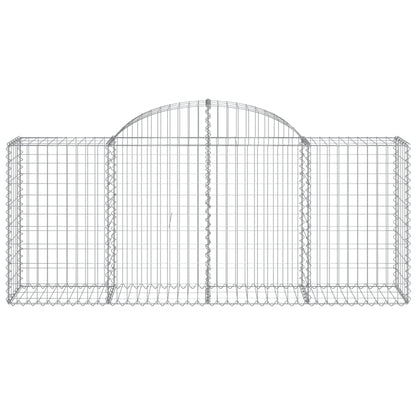 vidaXL Arched Gabion Baskets 9 pcs 200x50x80/100 cm Galvanised Iron
