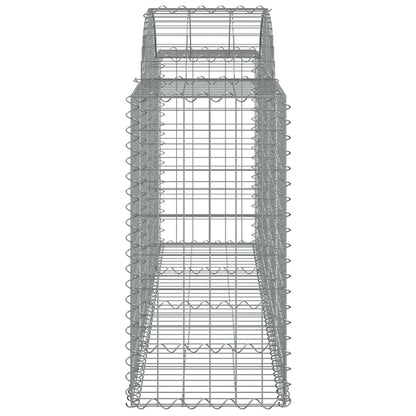 vidaXL Arched Gabion Baskets 12 pcs 200x50x80/100 cm Galvanised Iron