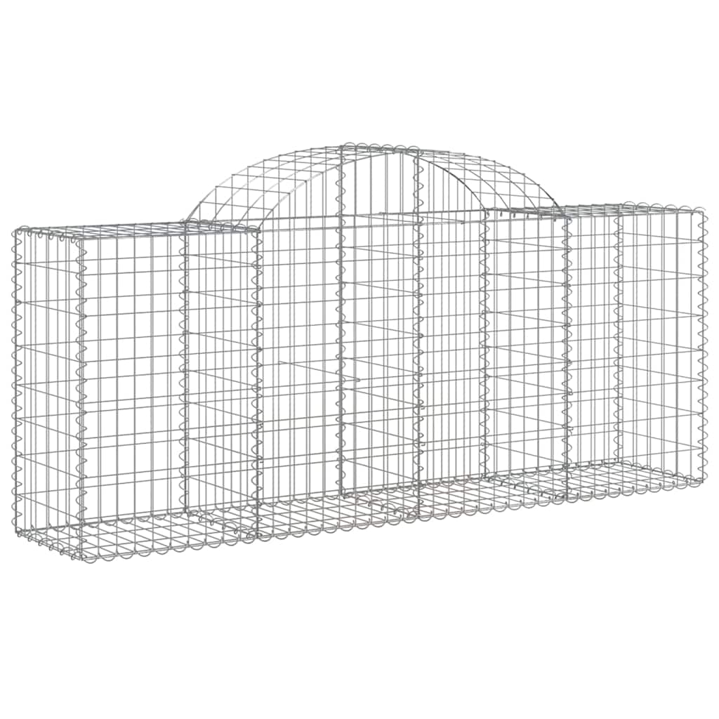 vidaXL Arched Gabion Baskets 13 pcs 200x50x80/100 cm Galvanised Iron
