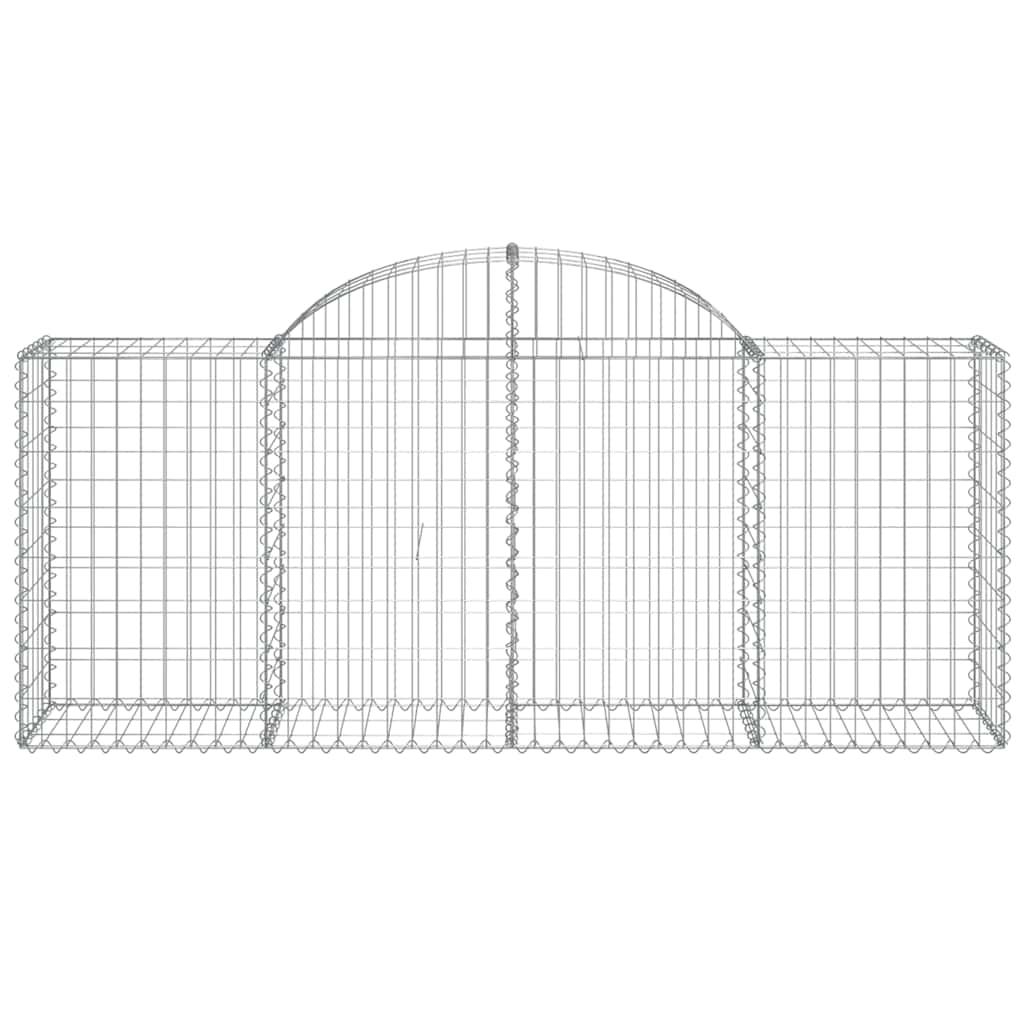 vidaXL Arched Gabion Baskets 13 pcs 200x50x80/100 cm Galvanised Iron