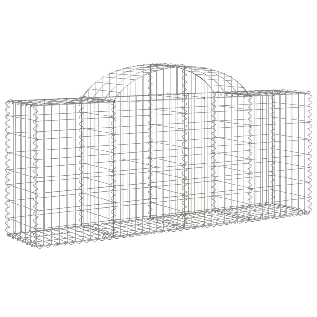 vidaXL Arched Gabion Baskets 18 pcs 200x50x80/100 cm Galvanised Iron
