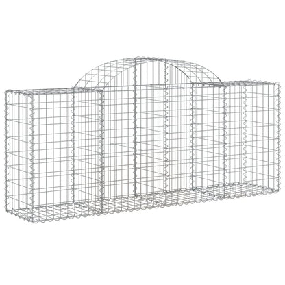 vidaXL Arched Gabion Baskets 18 pcs 200x50x80/100 cm Galvanised Iron