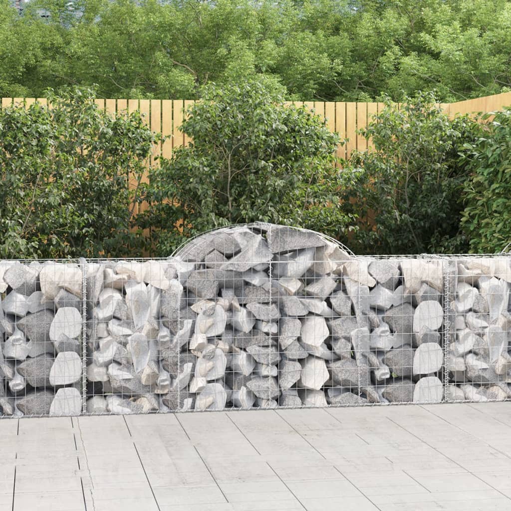 vidaXL Arched Gabion Baskets 18 pcs 200x50x80/100 cm Galvanised Iron