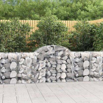 vidaXL Arched Gabion Baskets 18 pcs 200x50x80/100 cm Galvanised Iron