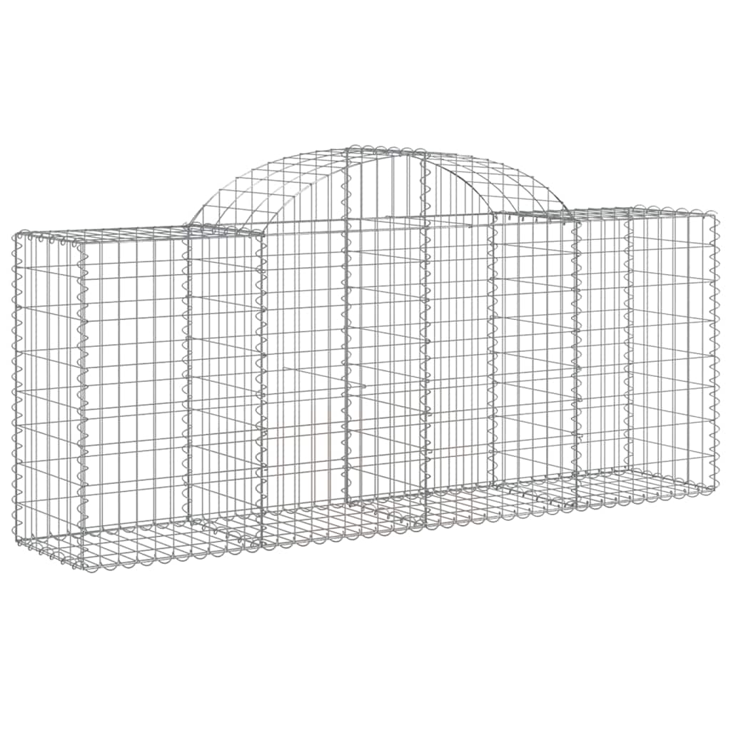vidaXL Arched Gabion Baskets 25 pcs 200x50x80/100 cm Galvanised Iron