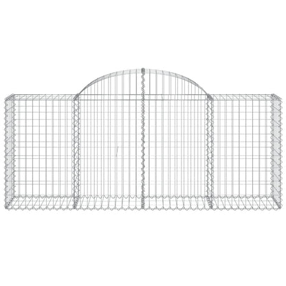 vidaXL Arched Gabion Baskets 40 pcs 200x50x80/100 cm Galvanised Iron