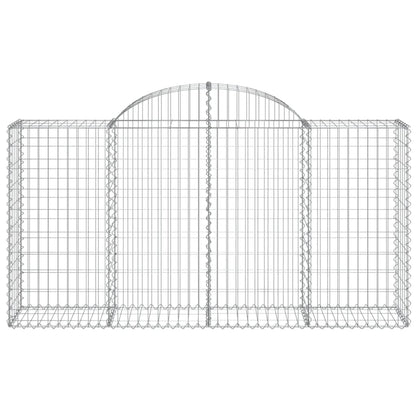 vidaXL Arched Gabion Baskets 3 pcs 200x50x100/120 cm Galvanised Iron