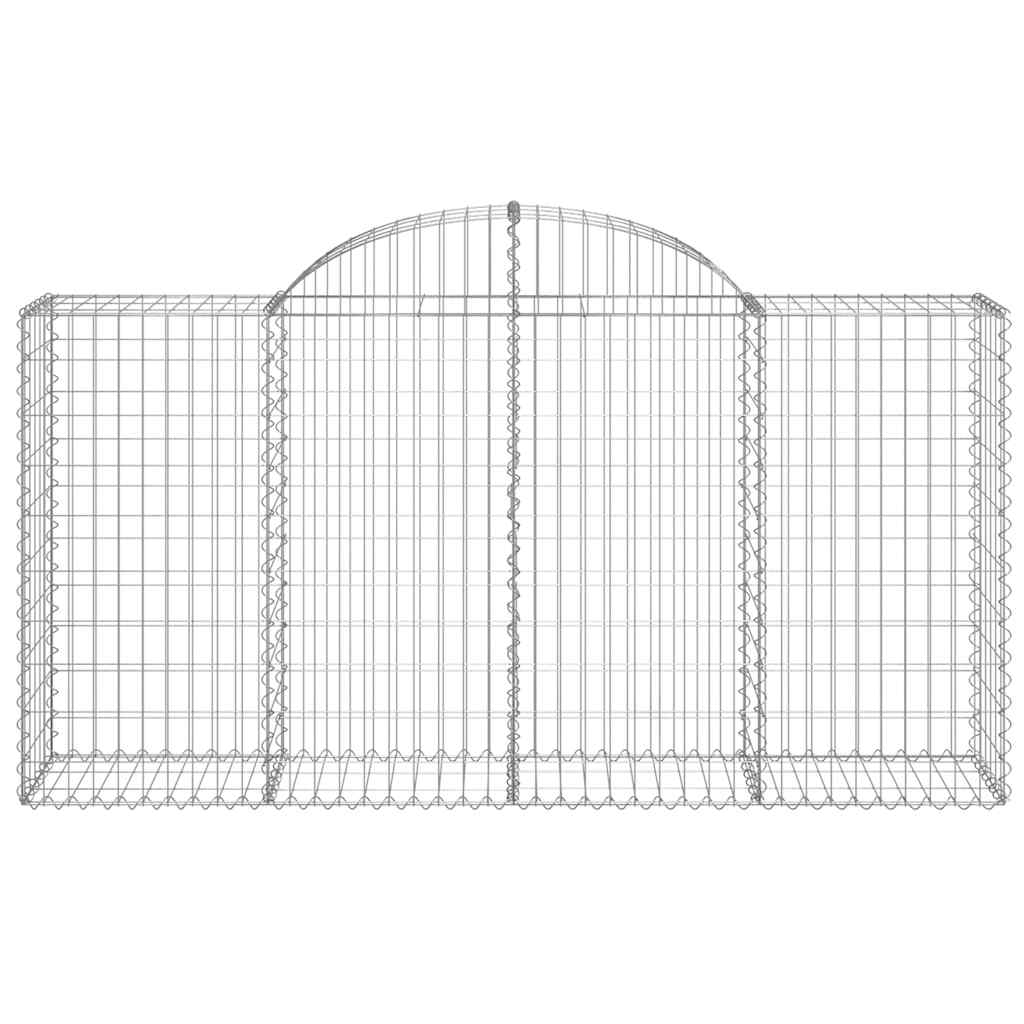 vidaXL Arched Gabion Baskets 4 pcs 200x50x100/120 cm Galvanised Iron