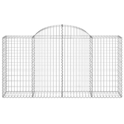 vidaXL Arched Gabion Baskets 4 pcs 200x50x100/120 cm Galvanised Iron