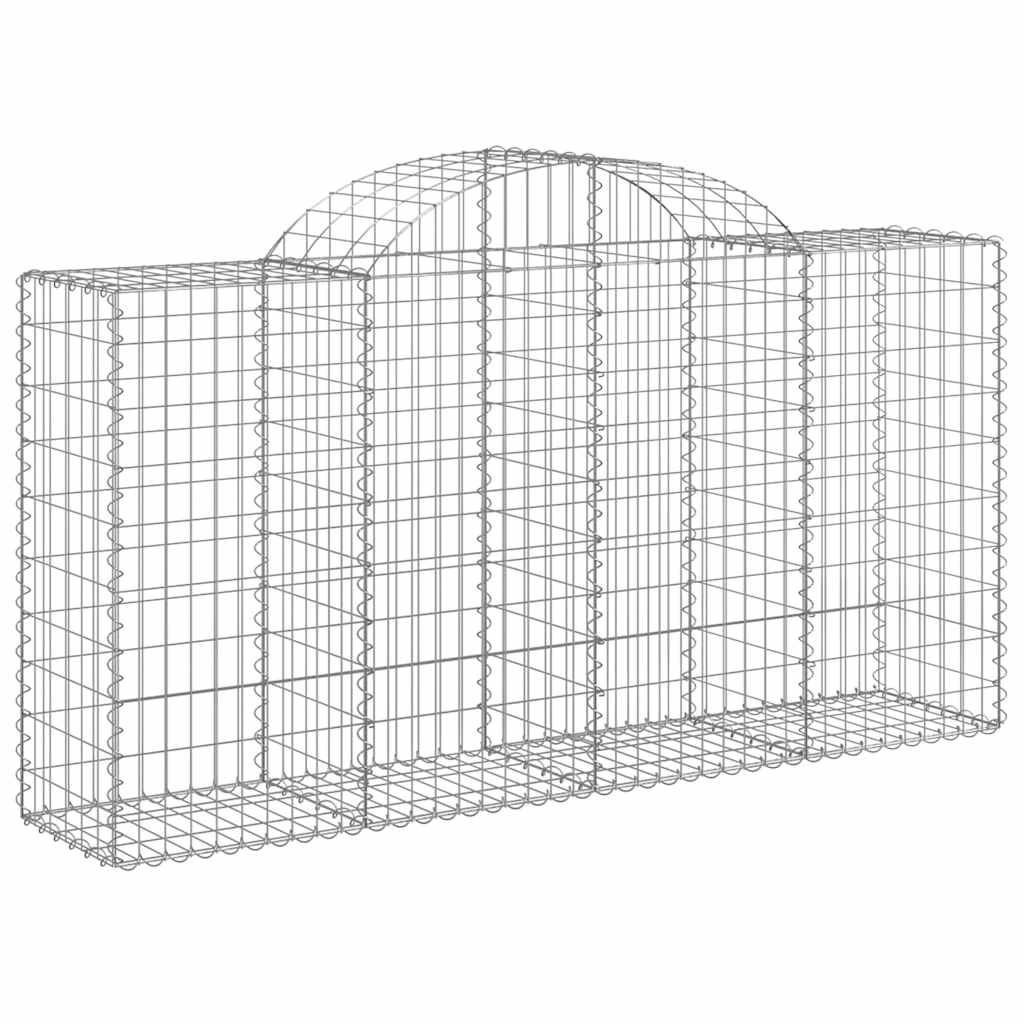 vidaXL Arched Gabion Baskets 8 pcs 200x50x100/120 cm Galvanised Iron