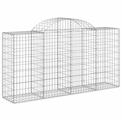 vidaXL Arched Gabion Baskets 8 pcs 200x50x100/120 cm Galvanised Iron