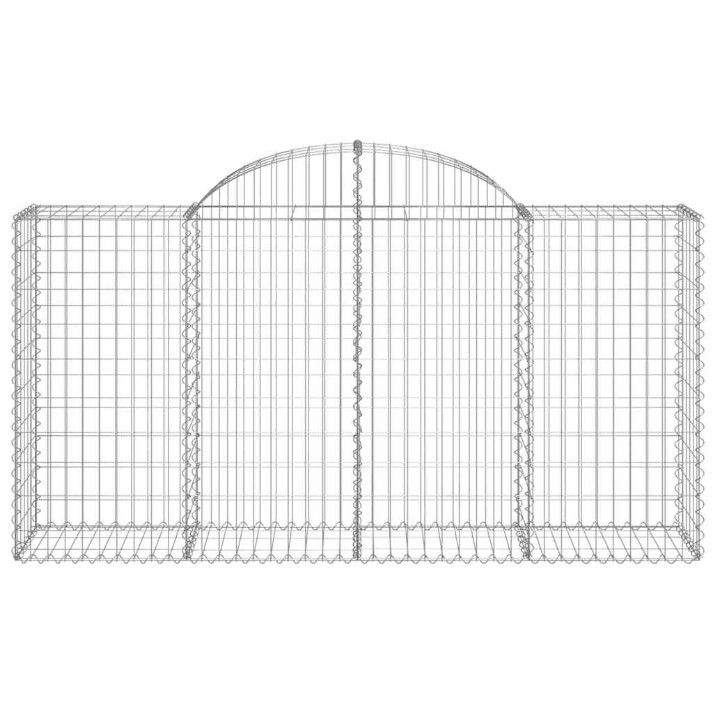 vidaXL Arched Gabion Baskets 8 pcs 200x50x100/120 cm Galvanised Iron