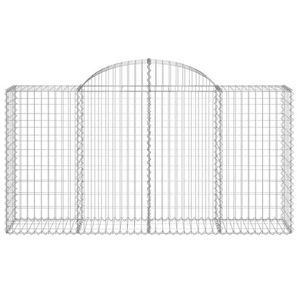 vidaXL Arched Gabion Baskets 8 pcs 200x50x100/120 cm Galvanised Iron