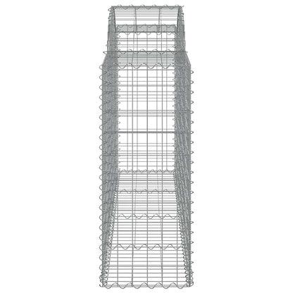 vidaXL Arched Gabion Baskets 8 pcs 200x50x100/120 cm Galvanised Iron