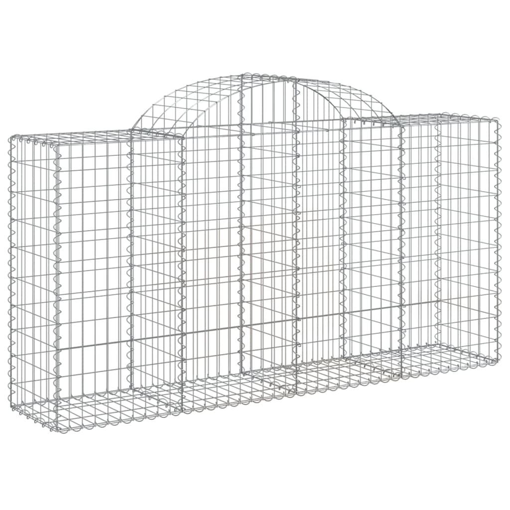 vidaXL Arched Gabion Baskets 11 pcs 200x50x100/120 cm Galvanised Iron