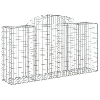 vidaXL Arched Gabion Baskets 11 pcs 200x50x100/120 cm Galvanised Iron