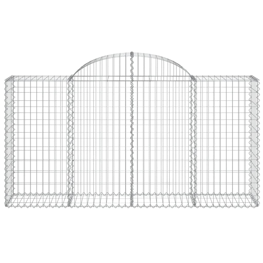 vidaXL Arched Gabion Baskets 11 pcs 200x50x100/120 cm Galvanised Iron