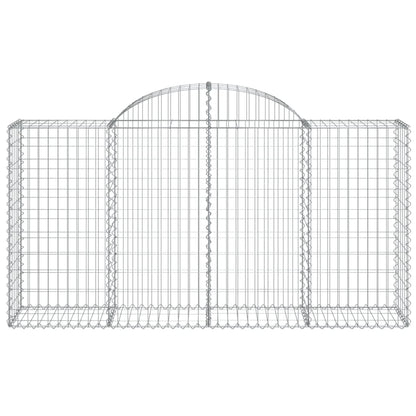 vidaXL Arched Gabion Baskets 25 pcs 200x50x100/120 cm Galvanised Iron