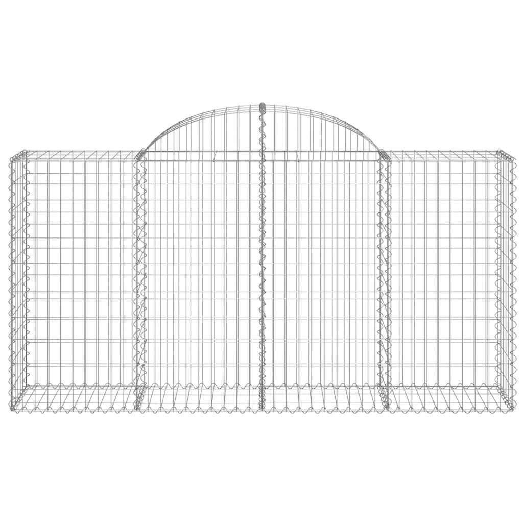 vidaXL Arched Gabion Baskets 40 pcs 200x50x100/120 cm Galvanised Iron