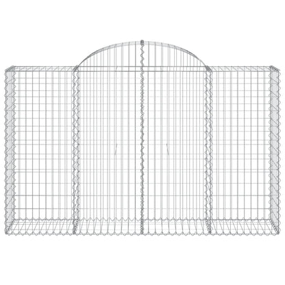 vidaXL Arched Gabion Baskets 5 pcs 200x50x120/140 cm Galvanised Iron