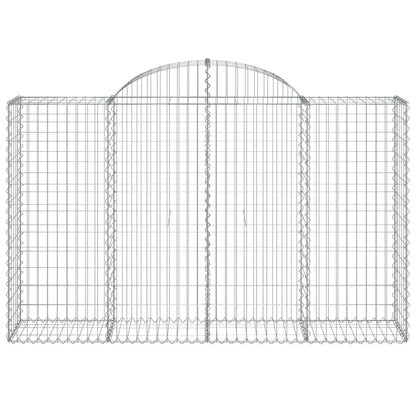 vidaXL Arched Gabion Baskets 6 pcs 200x50x120/140 cm Galvanised Iron