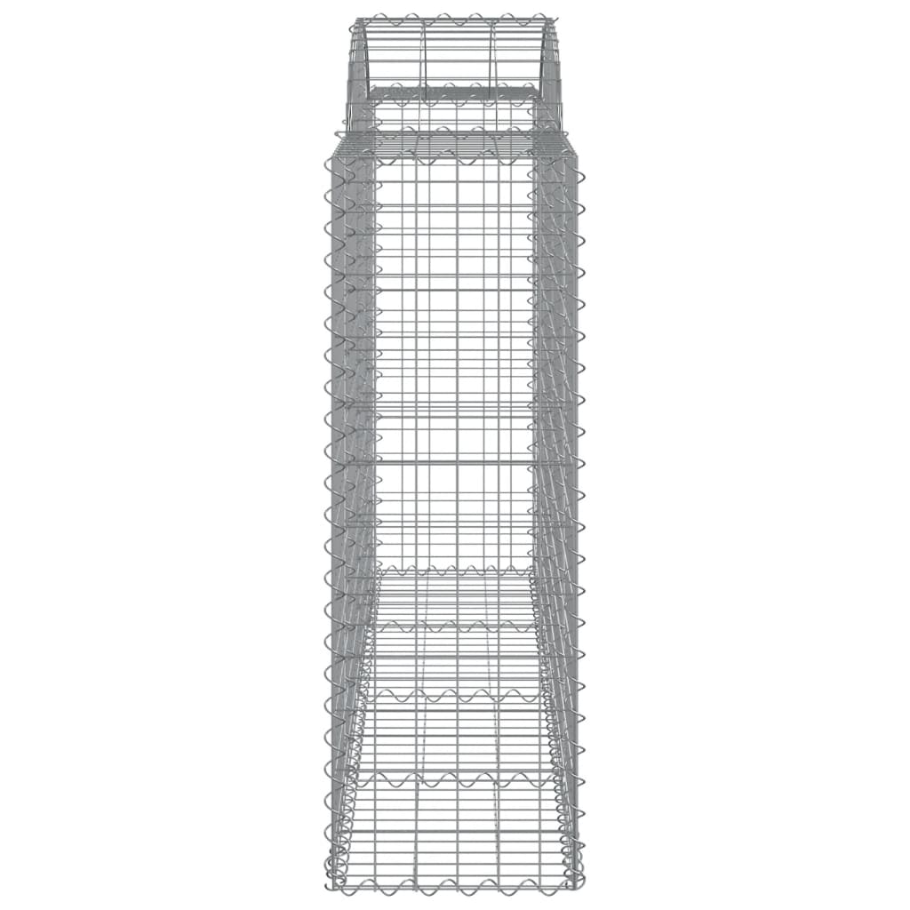 vidaXL Arched Gabion Baskets 9 pcs 200x50x120/140 cm Galvanised Iron