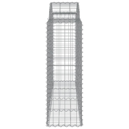 vidaXL Arched Gabion Baskets 9 pcs 200x50x120/140 cm Galvanised Iron