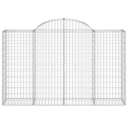 vidaXL Arched Gabion Baskets 11 pcs 200x50x120/140 cm Galvanised Iron