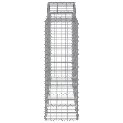 vidaXL Arched Gabion Baskets 11 pcs 200x50x120/140 cm Galvanised Iron