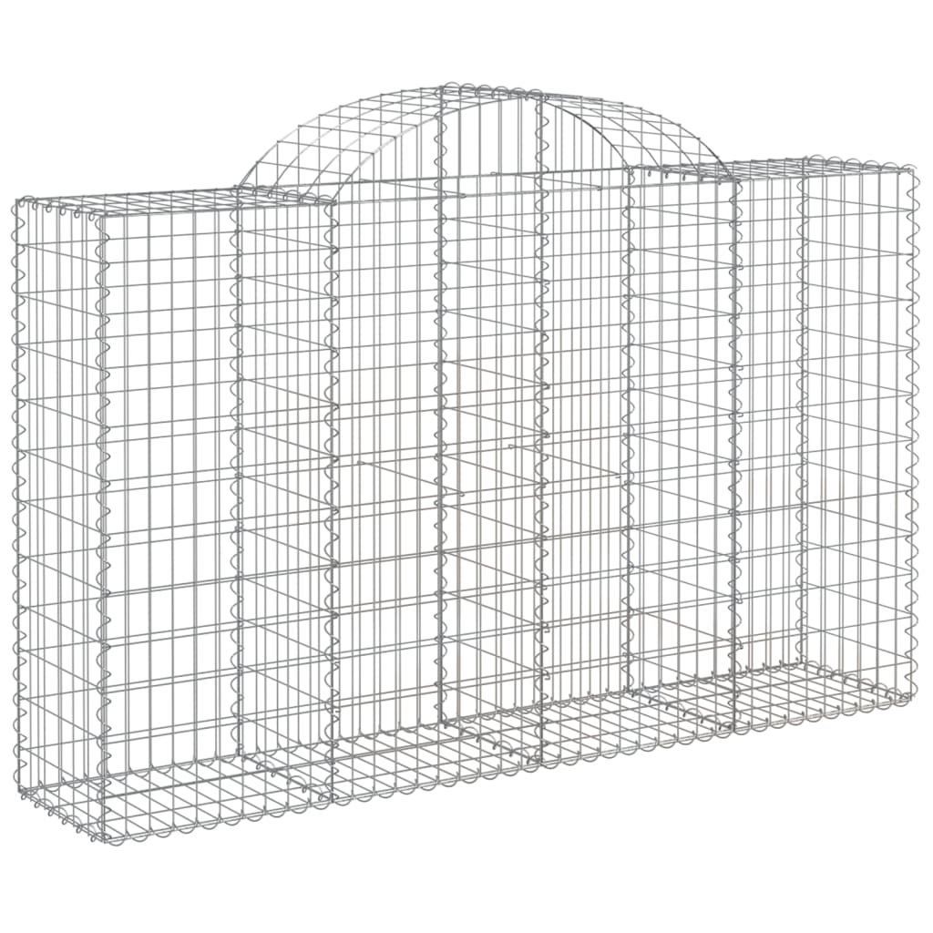 vidaXL Arched Gabion Baskets 13 pcs 200x50x120/140 cm Galvanised Iron