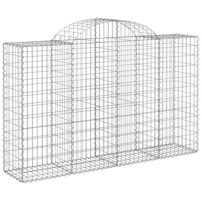 vidaXL Arched Gabion Baskets 13 pcs 200x50x120/140 cm Galvanised Iron